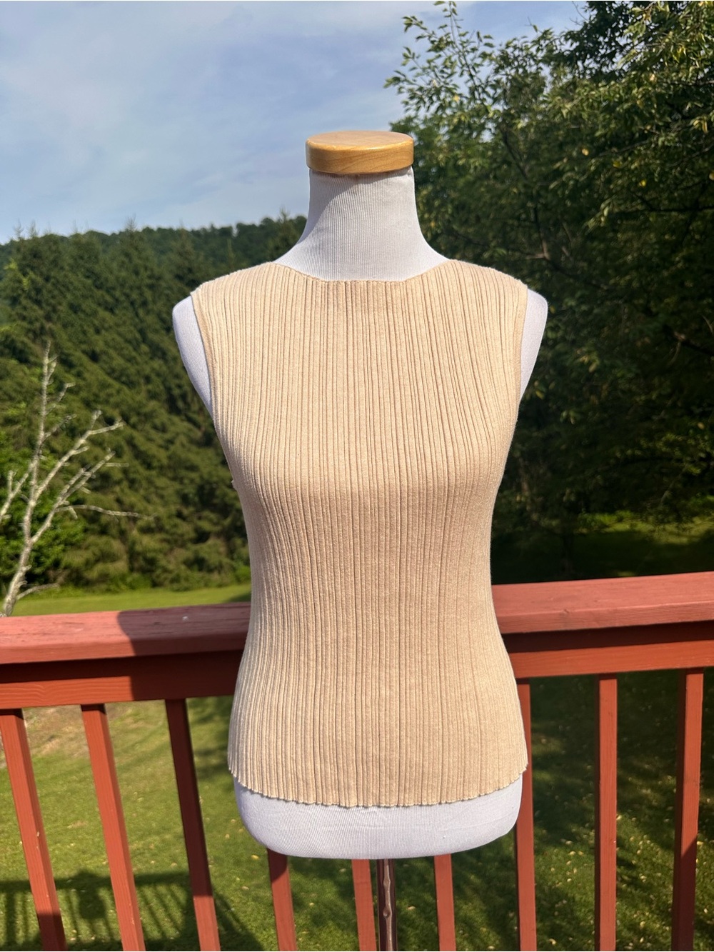Quince Cotton Cashmere Ribbed Tank - Picture 2 of 6
